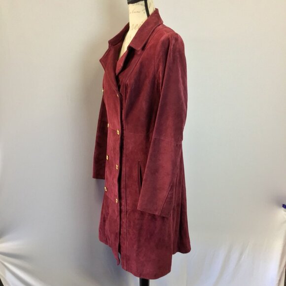 C. Wonder Double Breasted Suede Trench Coat - Picture 1 of 13